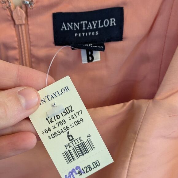 Vintage Y2K 2000s Ann Taylor 100% Silk Square Neck Sleeveless Sheath Dress 6P - Picture 3 of 9